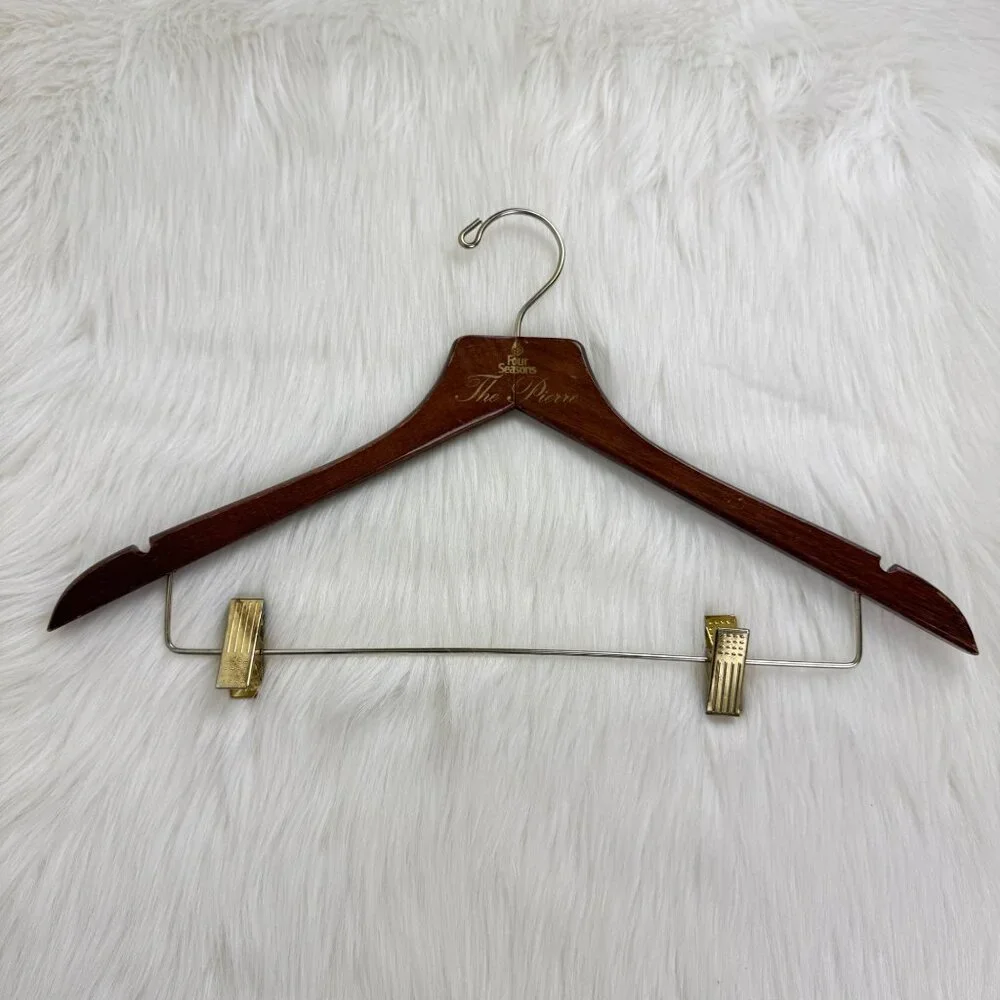 Lot of 4 Wooden Coat Suit Jacket Hangers 3 Pant Hangers 1 Tie Hanger Used